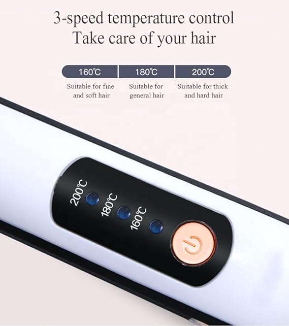 Cordless Hair Straightener – Rose Gold, USB Rechargeable