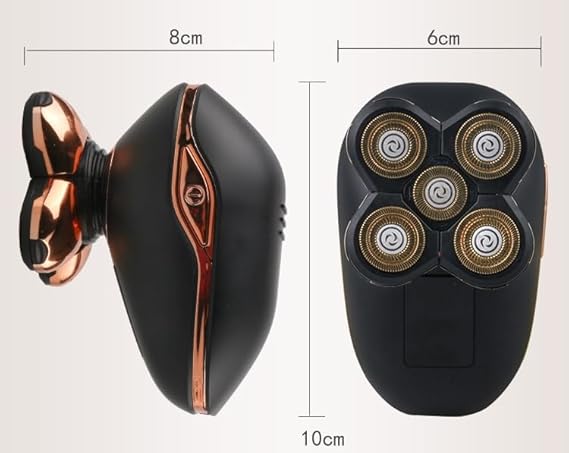 5-Head Electric Shaver with LED Display – White & Rose Gold