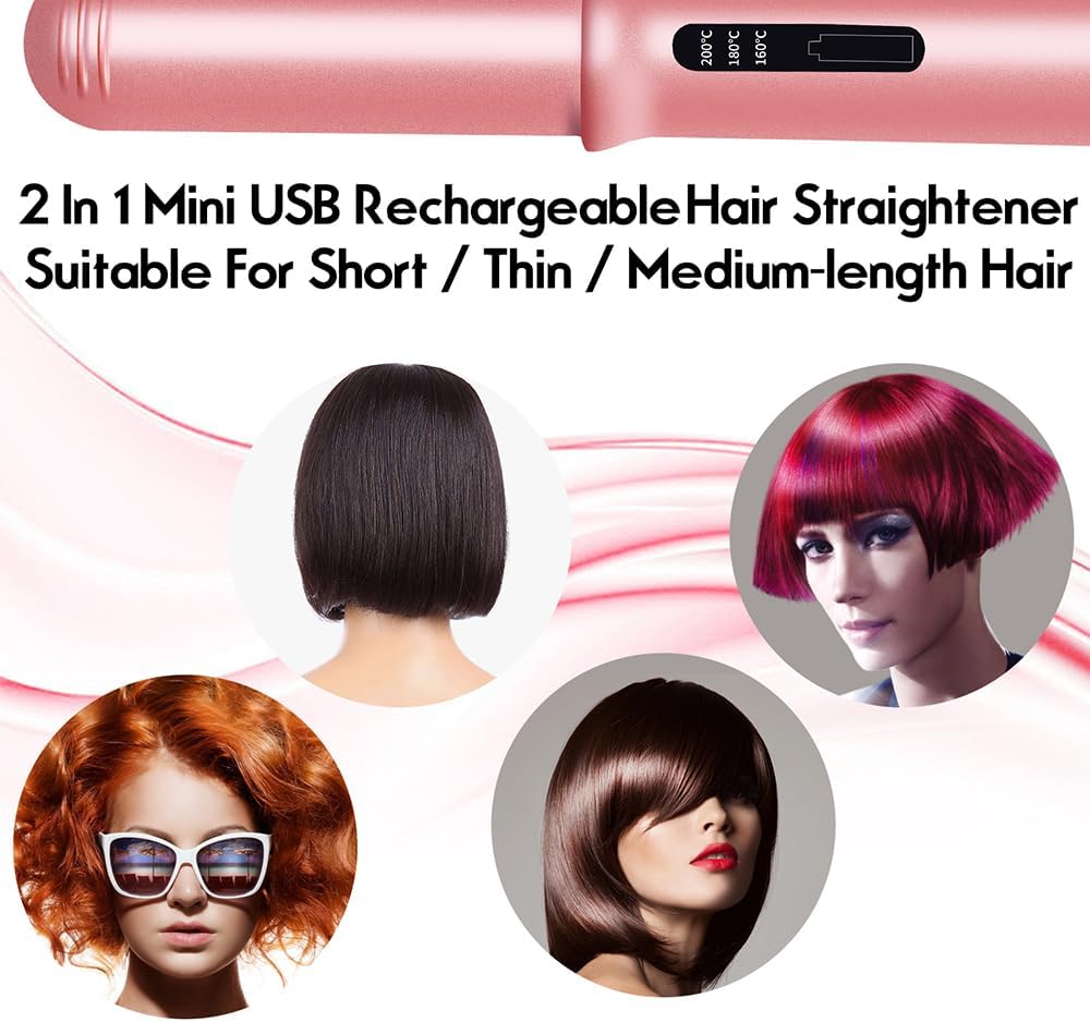Professional Cordless Hair Straightener – USB Rechargeable