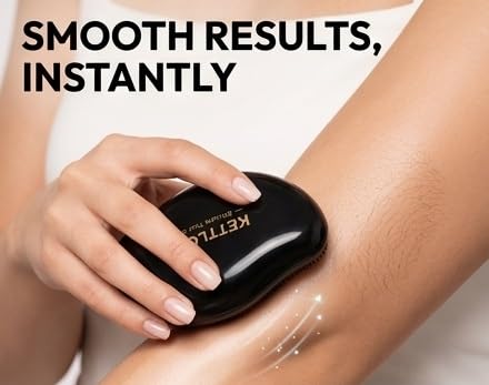 Kettlora Crystal Hair Removal Tool Epilator, Reusable Nano Glass Hair Eraser for Body, Painless for Arms and Legs, (BLACK)
