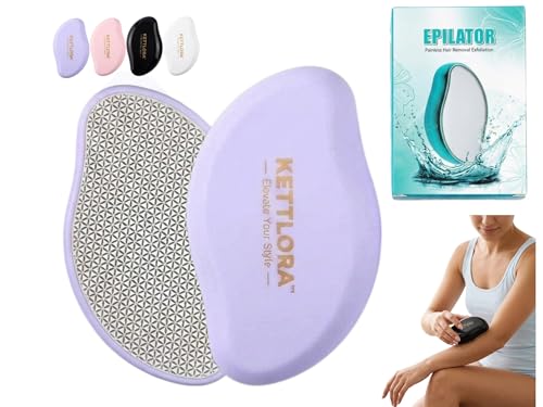 Kettlora Crystal Hair Removal Tool Epilator, Reusable Nano Glass Hair Eraser for Body, Painless for Arms and Legs, purple