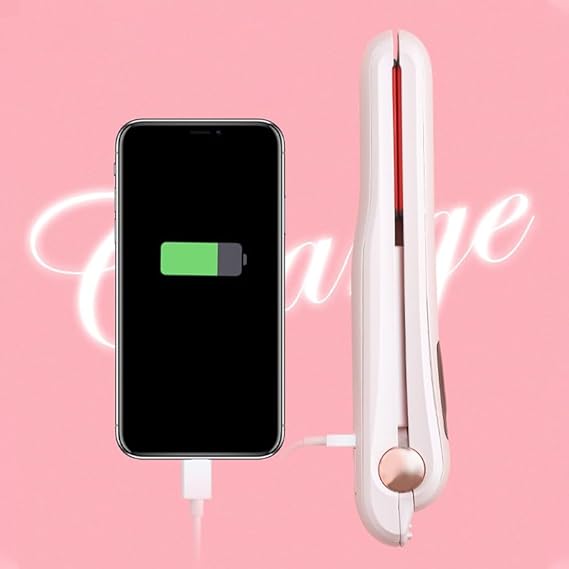 Cordless Hair Straightener – Rose Gold, USB Rechargeable