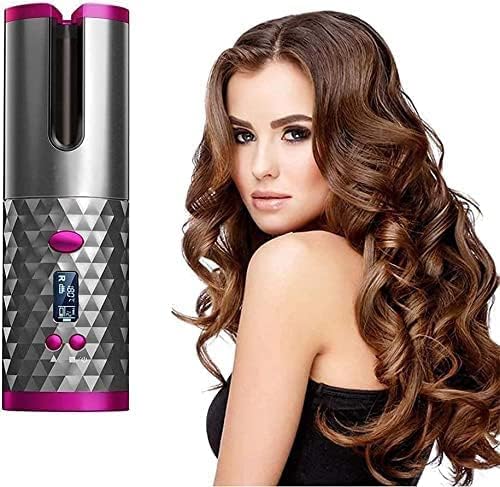 Wireless Automatic Hair Curler – USB Rechargeable (Grey/Pink)