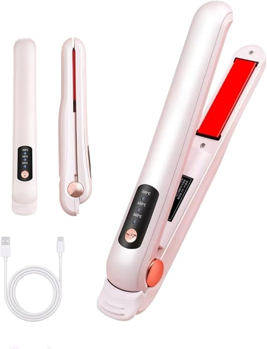 Cordless Hair Straightener – Rose Gold, USB Rechargeable