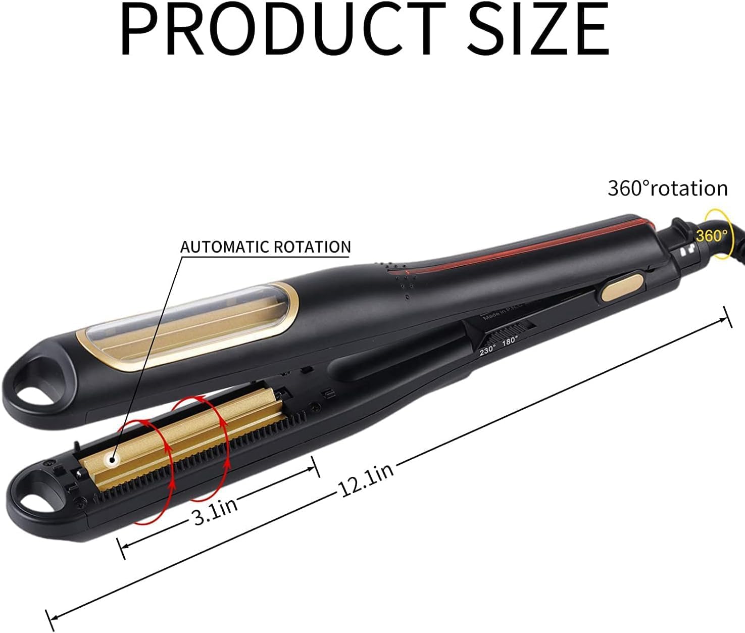 CrimpSpin Pro Automatic Rotating Crimper, Corn Splint Curling Machine, Volumizing Hair, Professional and Home use