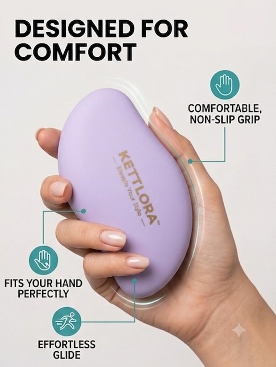 Kettlora Crystal Hair Removal Tool Epilator, Reusable Nano Glass Hair Eraser for Body, Painless for Arms and Legs, purple