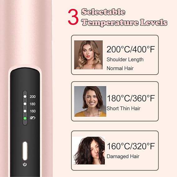 Wireless Cordless 2-in-1 Hair Straightener & Curler – USB Rechargeable