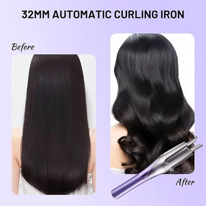 Wireless Automatic Rotating Hair Curler – USB Rechargeable (32mm Barrel)