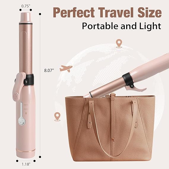 Wireless Cordless Curling Iron – USB Rechargeable (Rose Gold)