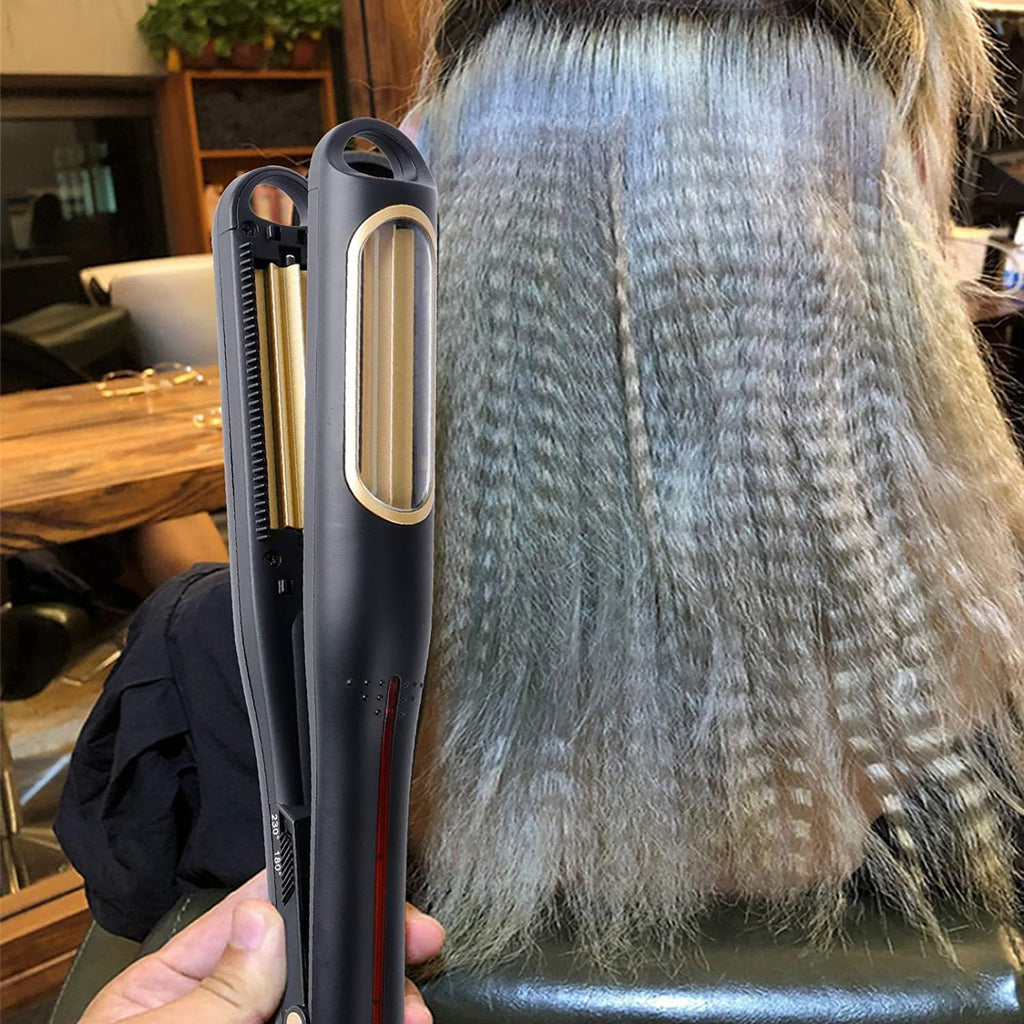 CrimpSpin Pro Automatic Rotating Crimper, Corn Splint Curling Machine, Volumizing Hair, Professional and Home use