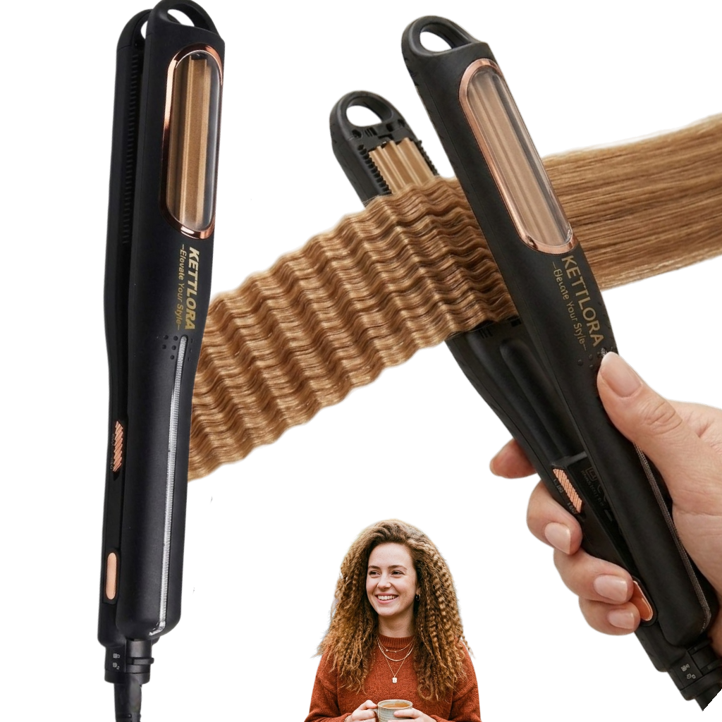 CrimpSpin Pro Automatic Rotating Heated Crimper 2 settings (180–230°C,), Corrugation,Corn Splint Curling Machine, Volumizing Hair, Professional and Home use